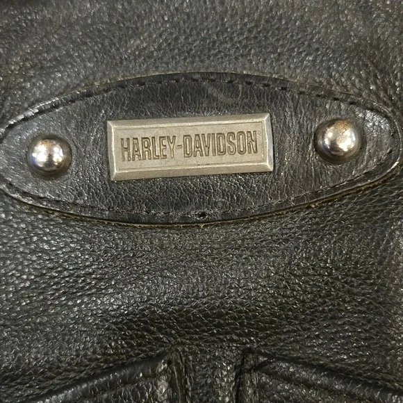 HARLEY-DAVIDSON Black Leather Shoulder Bag - Picture 2 of 4